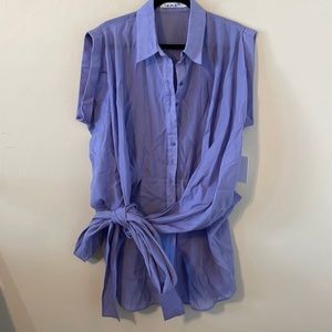 NWT L.A.M.B. Cotton/Silk Blend Wrap Tunic Shirt